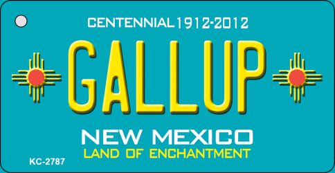 Gallup Teal New Mexico Novelty Metal Key Chain KC-2787
