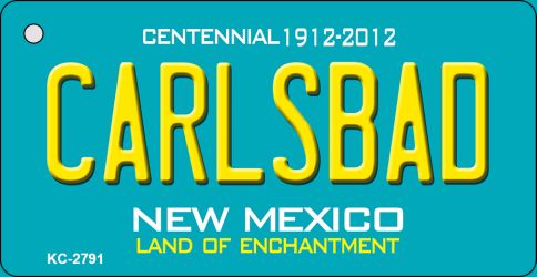 Carlsbad Teal New Mexico Novelty Metal Key Chain KC-2791