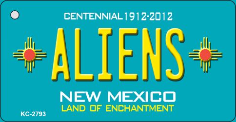 Aliens New Mexico Teal Novelty Aluminum Key Chain KC-2793