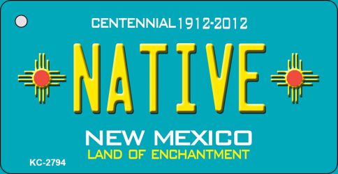 Native Teal New Mexico Novelty Metal Key Chain KC-2794