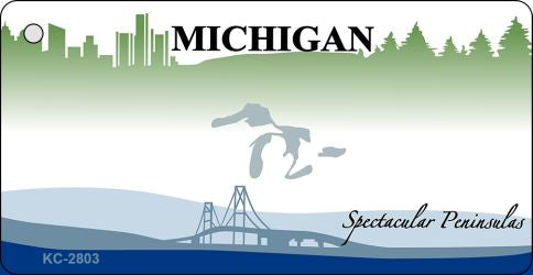 Michigan State Blank Novelty Metal Key Chain KC-2803