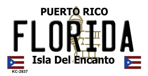 Florida Puerto Rico Flag Novelty Aluminum Key Chain KC-2837