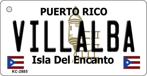 Villalba Puerto Rico Flag Novelty Aluminum Key Chain KC-2885