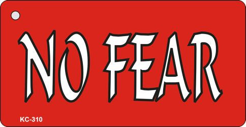 No Fear Red Novelty Aluminum Key Chain KC-310