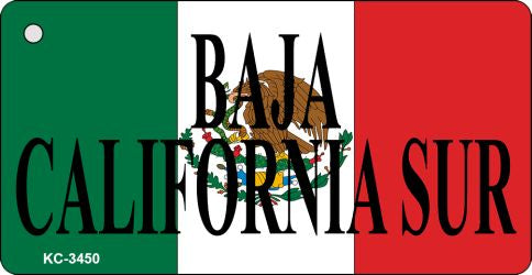 Baja California On Flag Novelty Aluminum Key Chain KC-3450