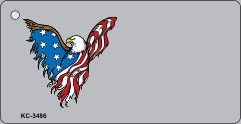 Patriotic Eagle OffSet Novelty Aluminum Key Chain KC-3486