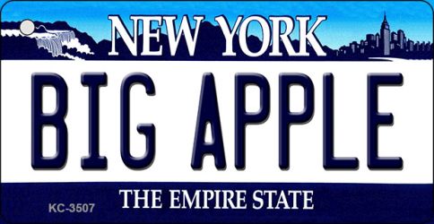 Big Apple New York State License Plate Tag Key Chain KC-3507