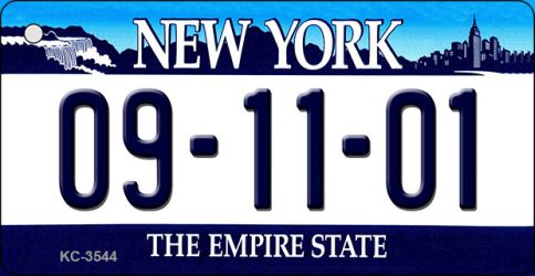 09-11-01 New York State License Plate Tag Key Chain KC-3544