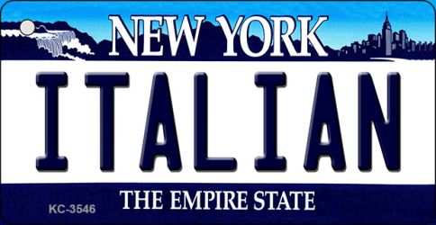 Italian New York State License Plate Tag Key Chain KC-3546