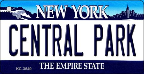 Central Park New York State License Plate Tag Key Chain KC-3549