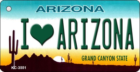 I Love Arizona State License Plate Tag Key Chain KC-3551