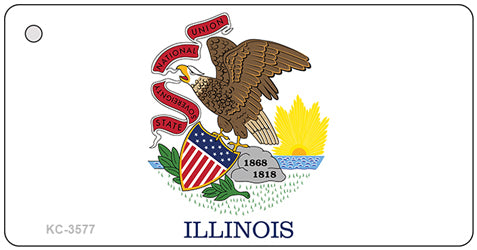 Illinois State Flag Novelty Aluminum Key Chain KC-3577