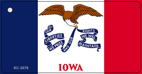 Iowa State Flag Novelty Aluminum Key Chain KC-3579