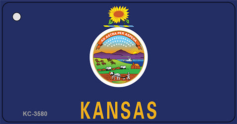 Kansas State Flag Novelty Aluminum Key Chain KC-3580