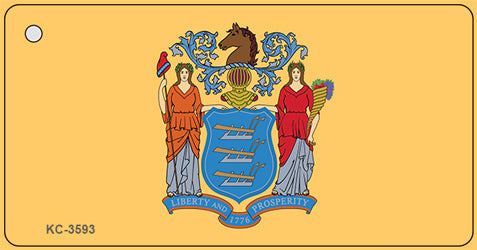New Jersey State Flag Novelty Aluminum Key Chain KC-3593