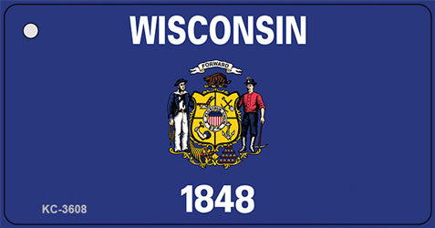 Wisconsin State Flag Novelty Aluminum Key Chain KC-3608