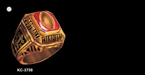 Football Champ Offset Novelty Metal Key Chain KC-3758