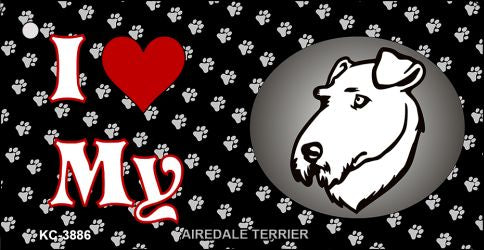 I Love My Airedale Terrier Novelty Metal Key Chain KC-3886