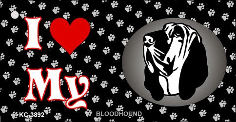 I Love My Bloodhound Novelty Metal Key Chain KC-3892