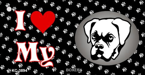 I Love My Boxer Novelty Metal Key Chain KC-3894