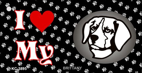 I Love My Brittany Novelty Metal Key Chain KC-3895