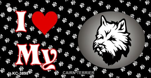 I Love My Cairn Terrier Novelty Metal Key Chain KC-3898