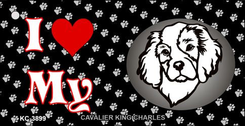 I Love My Cavalier King Charles Novelty Metal Key Chain KC-3899