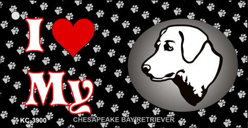 I Love My Chesapeake Bay Retriever Novelty Metal Key Chain KC-3900
