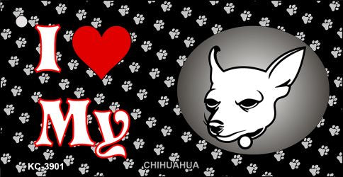 I Love My Chihuahua Novelty Metal Key Chain KC-3901