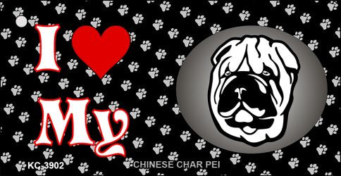 I Love My Chinese Shar Pei Novelty Metal Key Chain KC-3902