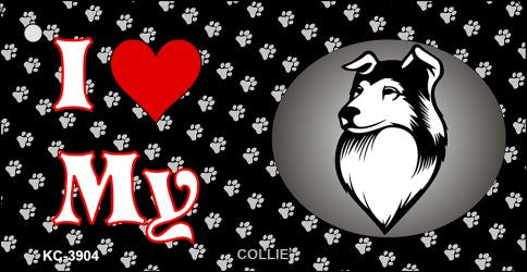 I Love My Collie Novelty Metal Key Chain KC-3904