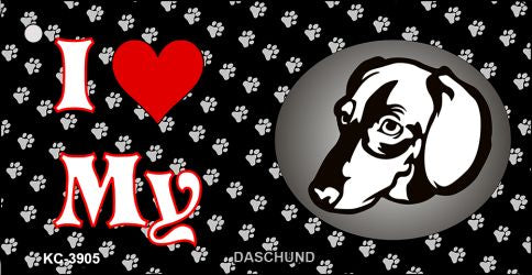 I Love My Dachshund Novelty Metal Key Chain KC-3905