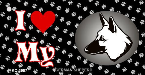 I Love My German Shepherd Novelty Metal Key Chain KC-3907