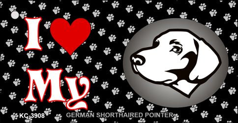 I Love My German Shorthaired Pointer Novelty Metal Key Chain KC-3908