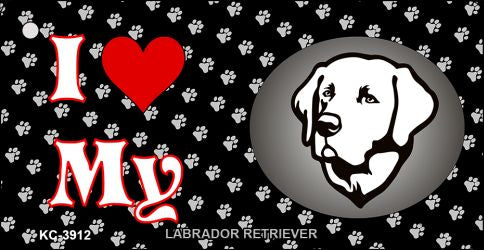 I Love My Labrador Retriever Novelty Metal Key Chain KC-3912