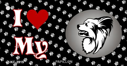 I Love My Papillon Novelty Metal Key Chain KC-3919