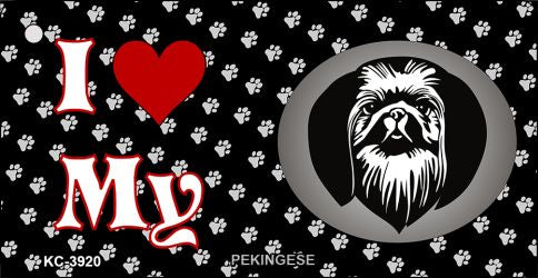 I Love My Pekingese Novelty Metal Key Chain KC-3920