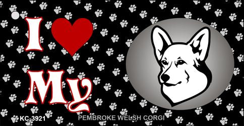 I Love My Pembroke Welsh Corgi Novelty Metal Key Chain KC-3921