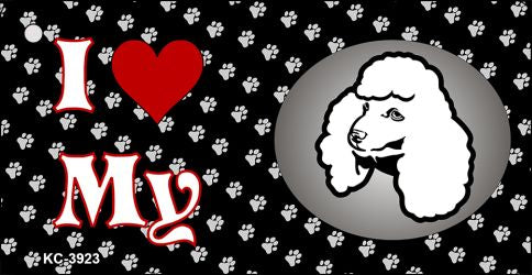 I Love My Poodle Novelty Metal Key Chain KC-3923