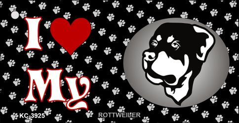 I Love My Rottweiler Novelty Metal Key Chain KC-3925