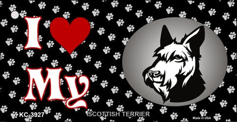I Love My Scottish Terrier Novelty Metal Key Chain KC-3927