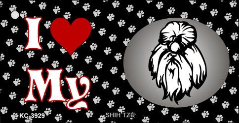 I Love My Shih Tzu Novelty Metal Key Chain KC-3929