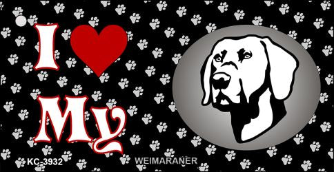 I Love My Weimaraner Novelty Metal Key Chain KC-3932