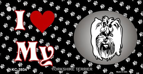 I Love My Yorkshire Terrier Novelty Metal Key Chain KC-3934