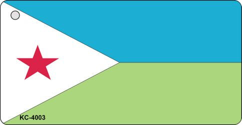 Djibouti Flag Novelty Aluminum Key Chain KC-4003