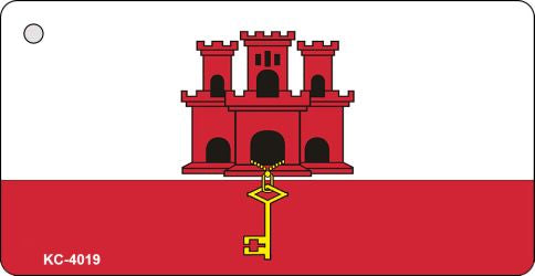 Gibraltar Flag Novelty Aluminum Key Chain KC-4019