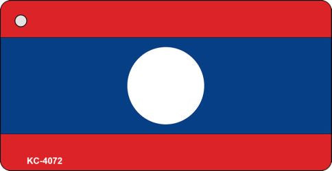 Laos Flag Novelty Aluminum Key Chain KC-4072