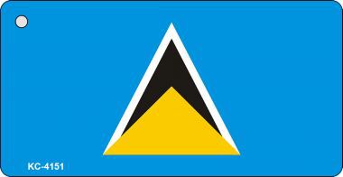 St. Lucia Flag Novelty Aluminum Key Chain KC-4151