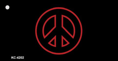 Red Peace Sign Novelty Metal Key Chain KC-4202