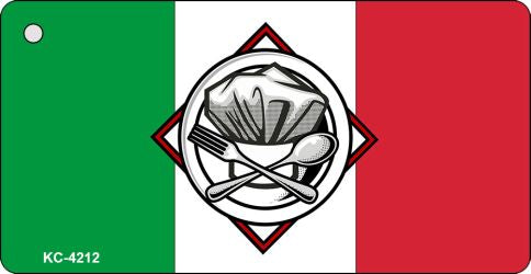 Italy Chef Flag Novelty Aluminum Key Chain KC-4212
